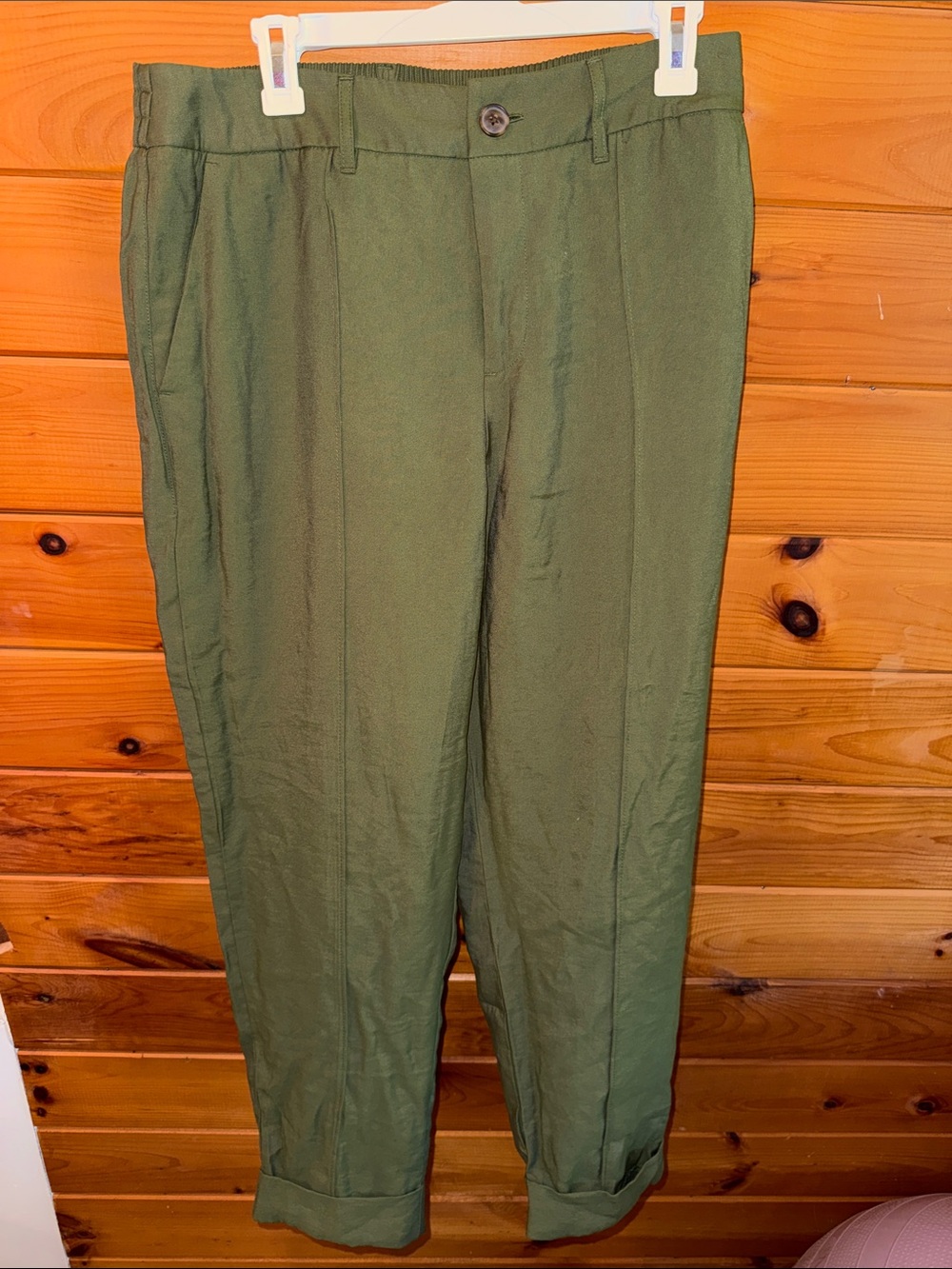 a new day Olive Green High-Rise Tapered Trousers